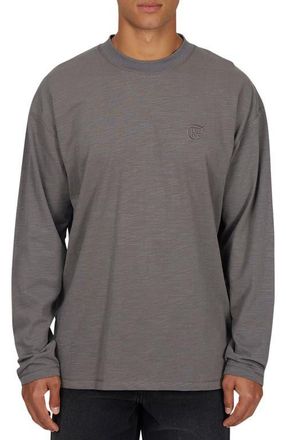 Good For Nothing Emblem Tonal Relaxed Slub Long sleeve T-shirt in Grey at Nordstrom, Size Xx-Large Uk