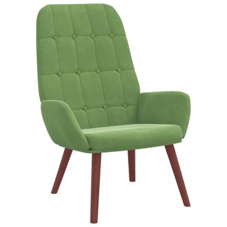 vidaXL Sedia Relax Verde Chiaro In Velluto Vidaxl
