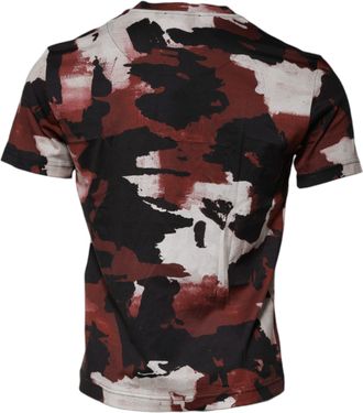 Dolce & Gabbana Multicolor Camouflage Crew Neck Mens T-shirt