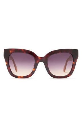 Bcbgmaxazria 50mm Chunky Square Exposed Quilt Sunglasses in Dark Brown Demi at Nordstrom Rack