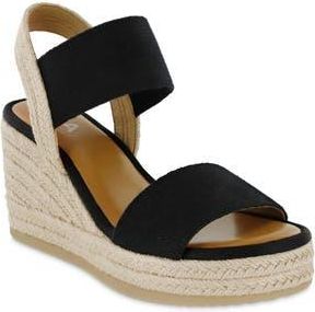 Mia Brittni Espadrille Wedge Sandal in Black Elas at Nordstrom Rack, Size 8.5