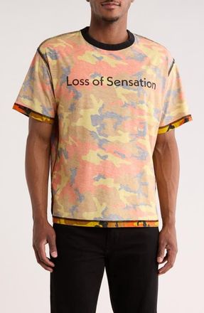 Pleasures Sensation Camo T-Shirt in Orange at Nordstrom, Size Xx-Large