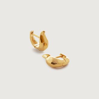 Monica Vinader Gold Deia Lyre Huggie Earrings
