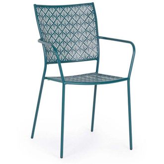 Decorspace Sedia Lizette con braccioli in acciaio trattato per esterno, impilabile, struttura in acciaio -Griz / Confezione da 4 pezzi
