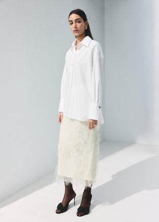 Mango Camicia cotone oversize bianco - Donna - XL - MANGO
