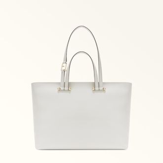 Furla Duetto Borsa Shopping L Marshmallow Bianco Pelle Di Vitello Doppia Napoli Donna