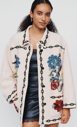 Farm Rio Lunar Boho Wool Blend Fleece Jacket