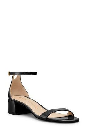 Stuart Weitzman Nudist Block 35 Ankle Strap Sandal in Black at Nordstrom Rack, Size 10