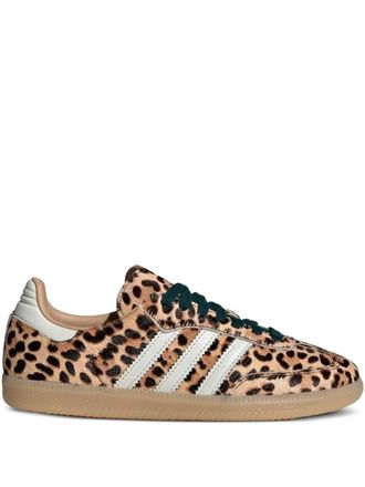 adidas Samba OG leopard-print three-stripe sneakers - Brown
