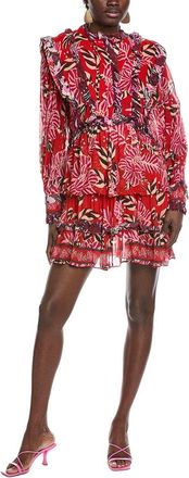 Farm Rio Farm Rio Mixed Floral Ruffled Mini Dress