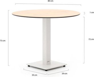 Forza Furniture Forza Orta tuintafel &oslash;80cm (h:73cm)
