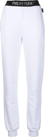 Philipp Plein logo-waistband track pants - women - Cotton - M - White