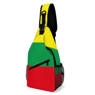 Generic The Republic of Lithuania Flag Unisex Shoulder Bags Casual Crossbody Chest Bag Sling Backpack for Hiking Cycling Travel