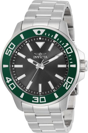 Invicta Mens Pro Diver 46mm Silver Tone Quartz Watch