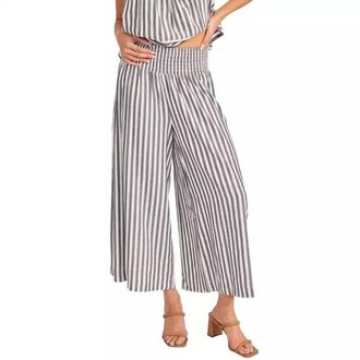 Sadie & Sage Noam Stripe Pant In White Black