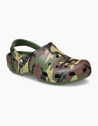 Crocs Mens Crocs Classic Camouflage EVA Mens Army Green Clogs - Size: UK 9 / eu 43/44 / us m10w12