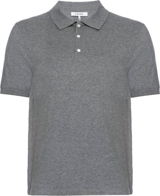 Frame Denim Mens Button Down Luxe Polo In Gris Heather