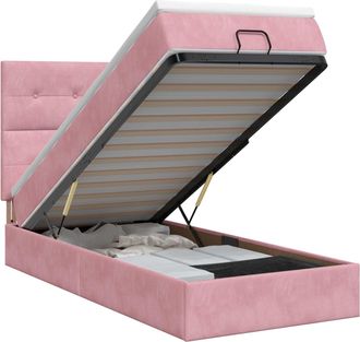 vidaXL Letto Ottomano Con Materasso Rosa 80 X 200 Cm Velluto Vidaxl