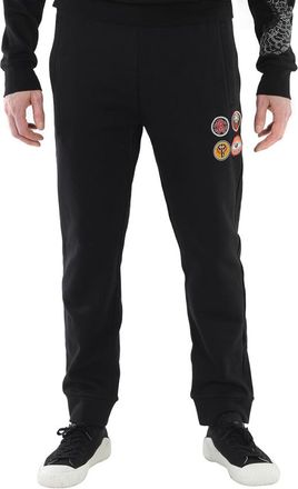 Roberto Cavalli Mens Black Lucky Symbols Track Pants, Size X-Small