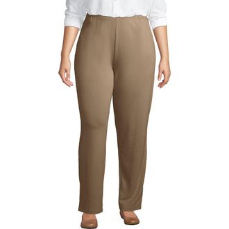 Lands End Sport Knit High Rise Pants in Rich Camel at Nordstrom, Size 2X