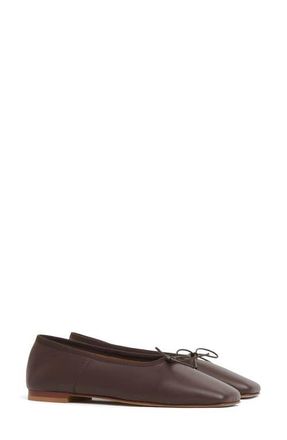 Mansur Gavriel Square Toe Ballerina Flat in Chocolate at Nordstrom, Size 10Us