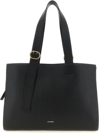 Jil Sander Cannolo leren shopper - Dames - Shoppers - Zwart - ONE Size - Leer - Tassen