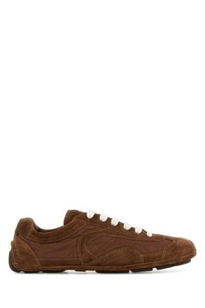 Prada Brown Lace Up Sneakers