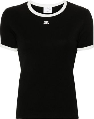 Courrèges T-Shirt A Contrasto-Donna
