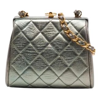 Chanel Pre-owned Leather chanel-bags - Dames - Pre-owned - Grijs - Maat: ONE Size Leer