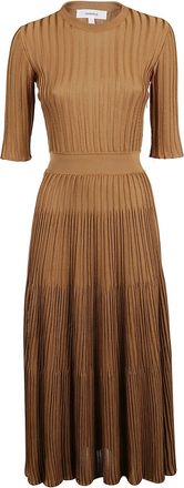 Casasola Ribbed Viscose Pleated Midi Dress