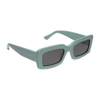 DIFF Eyewear Indy Rectangle Sunglasses In Steel Teal Grey Polarized Sunglasses