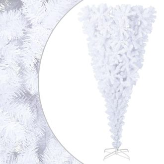 vidaXL &Aacute;rbol De Navidad Artificial Al Rev&eacute;s Con Soporte Blanco 210 Cm Vidaxl