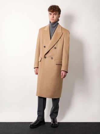 Hev&ograve; Mens Cashmere Coat Brown