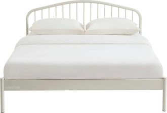 Pantone Cama 160x200 de metal beige arena con somier incluido