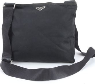 Prada Black Nylon Leather Shoulder Bag (Pre-Owned)