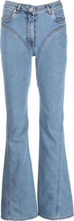 MUGLER seam-detail flared jeans - women - Polyester/Cotton - 44 - Blue