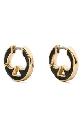Kate Spade New York everyday spade cutout huggie hoop earrings in Black at Nordstrom