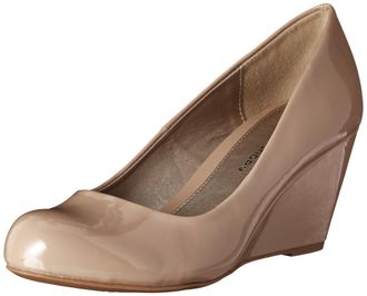 Chinese Laundry Cl Womens Nima Wedge Pump, Charcoal Super Suede, 7 M US, Nude Patent, 4 UK