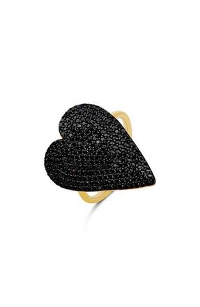SHYMI Mon Amor Heart Ring in Black at Nordstrom, Size 6