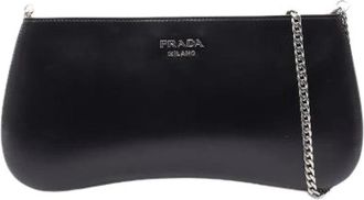 Prada Pre-owned Sydney Leren Schoudertas - Dames - Vintage Clutch - Zwart - ONE Size - Leer - Vintage