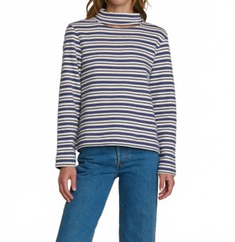 Nation Ltd Delphine Soft Brushed Sweatshirt In Tossed Stripe