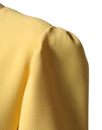 Dolce & Gabbana Womens Yellow Short-Sleeved Crew Neck Midi Dress Viscose Elastane