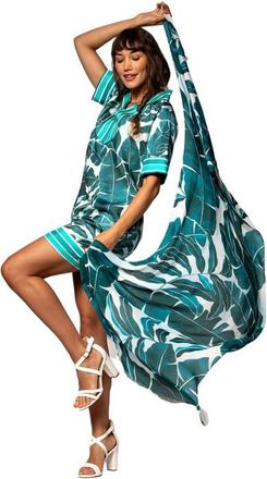 Tori Richard Looking Up Scarf in Deep Sea at Nordstrom