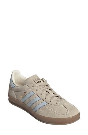 adidas Gazelle Indoor Sneaker in Wonder Beige/Halo Blue/Gum5 at Nordstrom, Size 10.5