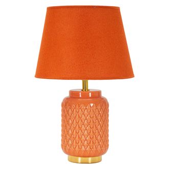 Dmora L&aacute;mpara De Mesa Cordov, Requiere 1 Bombilla, Casquillo E27, Pantalla, Naranja
