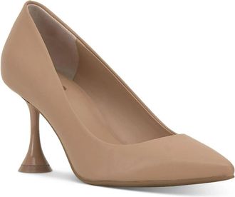 Inc International Concepts Zelip Women 9.5 Tan Leather Pointed Toe Pumps GBNC644