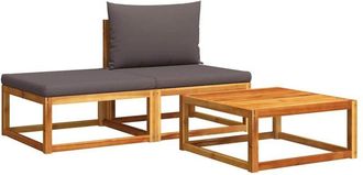 vidaXL Conjunto De Sof&aacute; De Jard&iacute;n De 3 Piezas Con Cojines De Madera De Acacia Y Cuerda Vidaxl