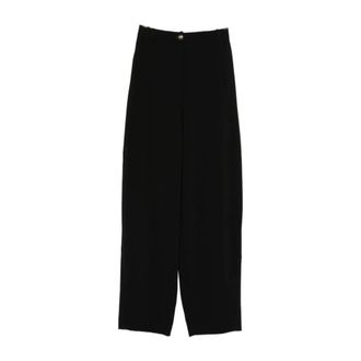 Elisabetta Franchi Broeken, Dames, Zwart, L, Wijde Pijpen Broek