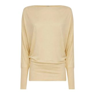 Toteme Round-neck Knitwear, female, Yellow, Size: XS Boat-neck Jersey Sweater