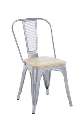 Regalos Miguel Packs Sillas Comedor - Pack 4 Sillas Valix Madera Natural - Gris Metalizado